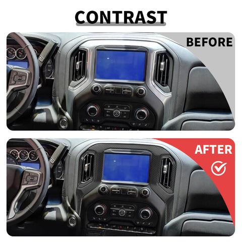 For 2019-2021 Chevy Silverado/ GMC-SIERRA Inner Center Console Dashboard Air Vent Trim Cover Kit