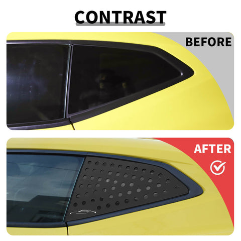 For 2016+ Chevy Camaro Rear Side Window Louver Trim Cover Bezel