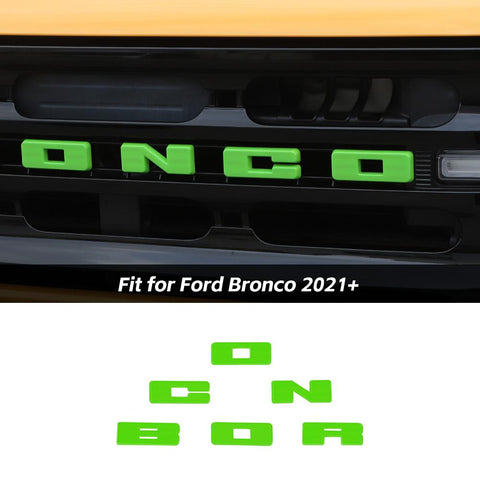 Grille Emblem Letter Overlay Decal Decor Cover Trim For Ford Bronco 2021+ Accessories | CheroCar