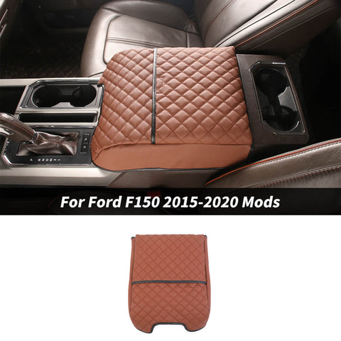 For 2015-2020 Ford F150 Center Console Armrest Box Pad Lether Cover