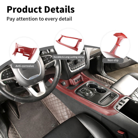 For 2014-2020 Dodge Durango Center Console Gear Shift Panel Cover Trim