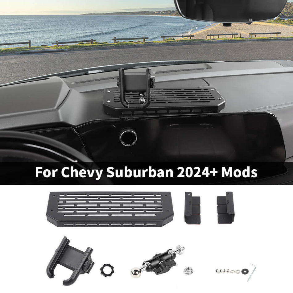For 2024+ Chevy Suburban/Tahoe Center Dashboard Storage Box Phone Holder Mount Bracket