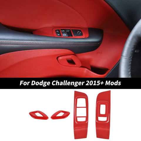 For 2015+ Dodge Challenger Car Inner Door Handle Window Switch Panel Trim Cover