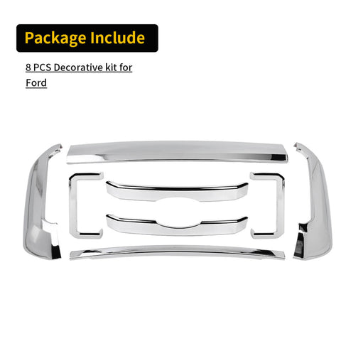 For 2011-2016 Ford F250/F350/F450/F550 Exterior Front Mesh Grille Trim Cover