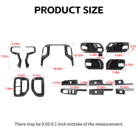 For 2019-2021 Chevy Silverado 16 x 4-Door Interior Center Console & Door Trim Cover Kit