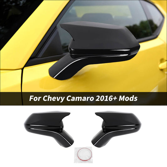 For 2016+ Chevy Camaro Rearview Mirror Caps Cover Overlay HORN Pattern