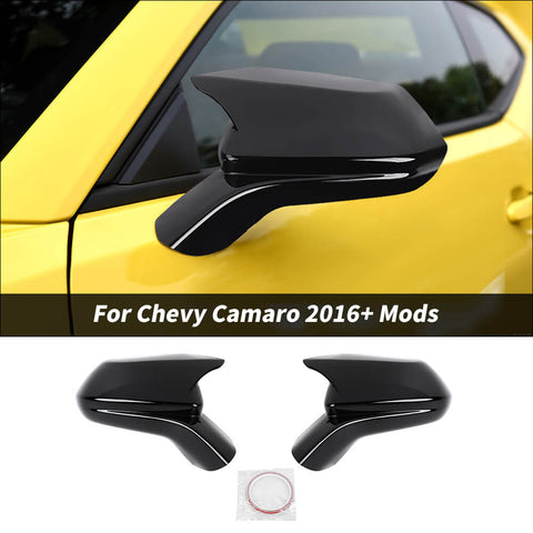For 2016+ Chevy Camaro Rearview Mirror Caps Cover Overlay HORN Pattern