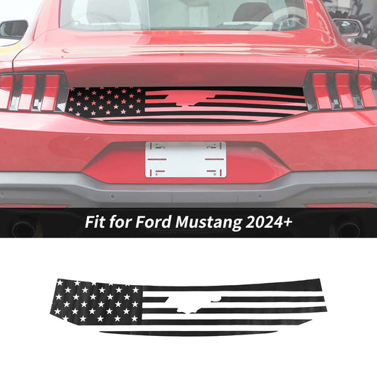 For 2024+ Ford Mustang Rear Door Trunk Logo Sticker Decal Cover US Flag