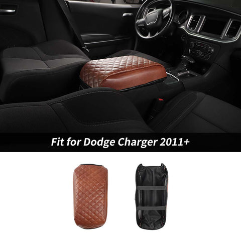 Center Console Cover Armrest Box Leather Pad Cover For Dodge Charger/Chrysler 300C 2011+ Accessories | CheroCar