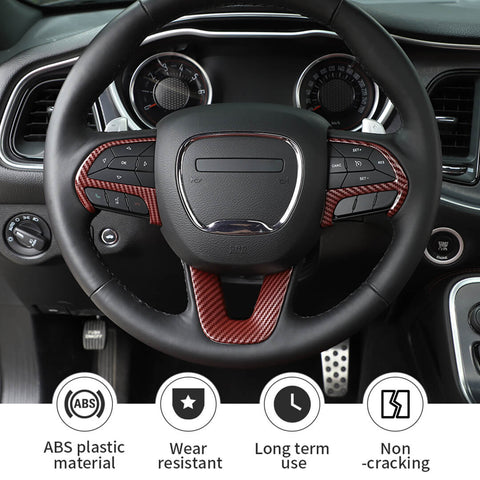 For 2015+ Dodge Challenger Interior Center Console Decor Cover Trim Kit