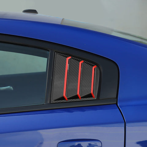 For 2011+ Dodge Charger Rear Side Window Louvers Air Vent Scoop Shades Cover Blinds