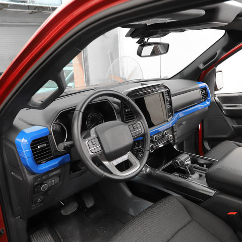 For 2021+ Ford F150 12 x Center Console And Car Door Trim Kit Blue