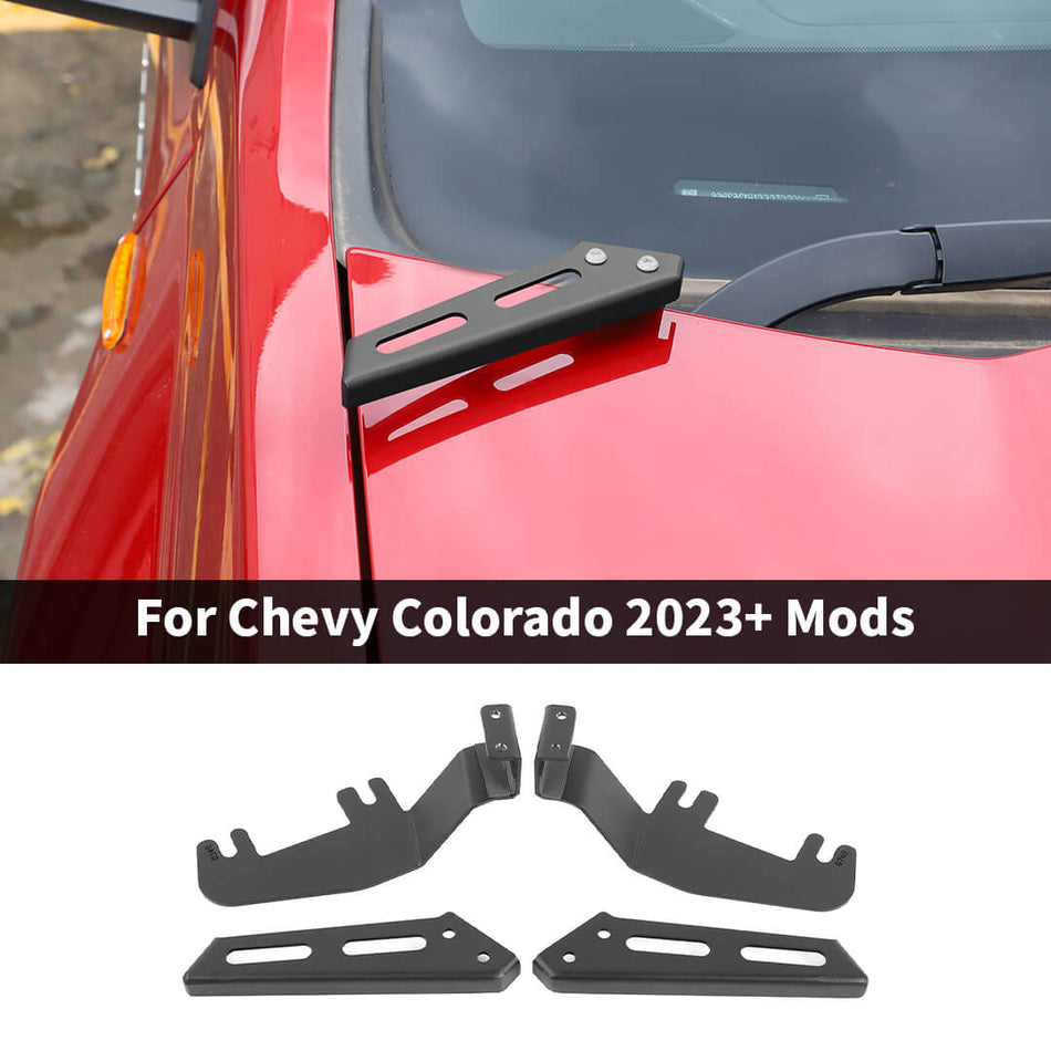 For 2023+ Chevy Colorado Side Engine Hood Ditch Light Mount Bracket (2 pcs)