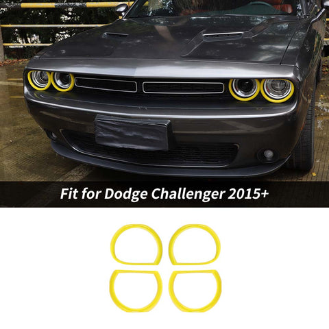 Front Headlight Lamp Cover Trim Bezels For Dodge Challenger 2015+ Accessories | CheroCar