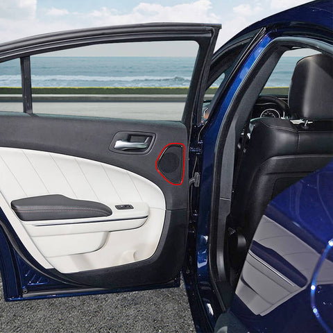 For 2011+ Dodge Charger/Chrysler 300C Rear Side Door Speaker Decor Ring Trim Cover Bezels