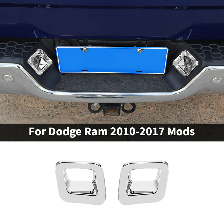 For 2010-2017 Dodge RAM Rear License Plate Lamp Light Decor Cover Trim (2 pcs)