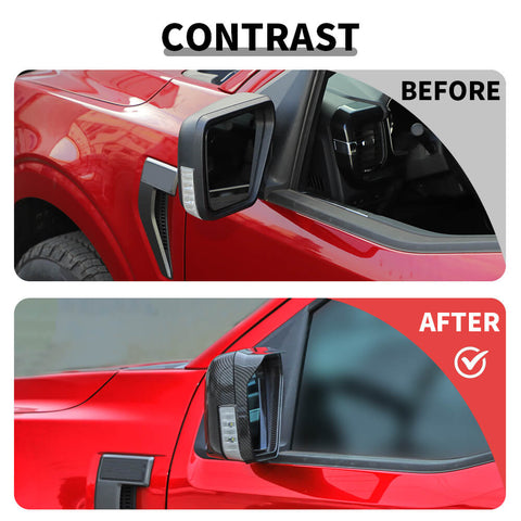 For 2021+ Ford F150 Rear View Mirror Shell & Rain Eyebrow Cover Trim Frame Kit