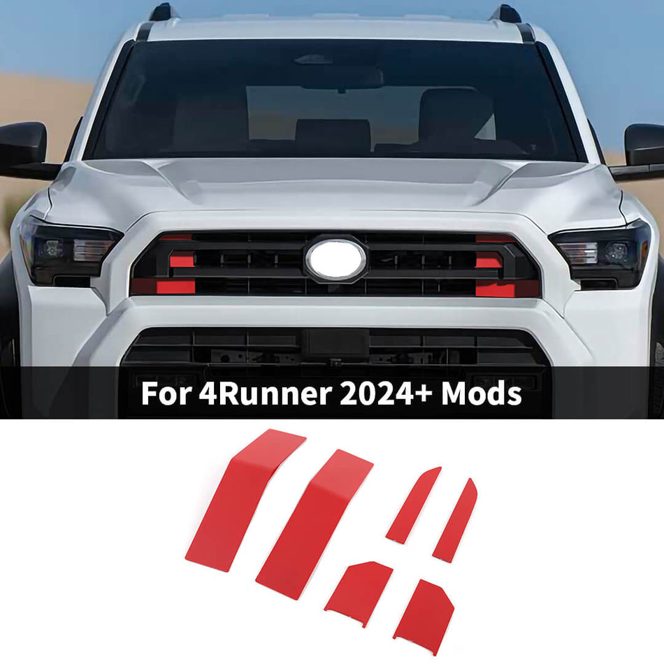 For 2024+ 4Runner Front Grill Mesh Decoration Sticker Cover Trim (6 pcs)