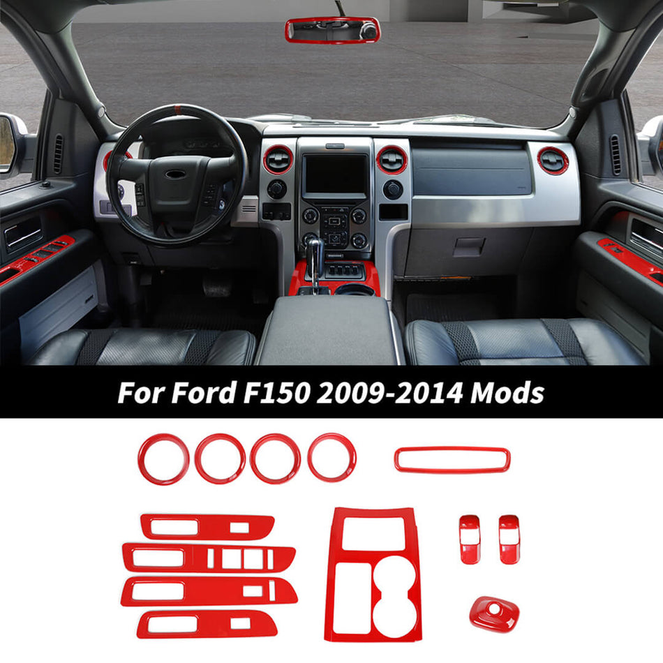For 2009-2014 Ford F150 Raptor Full Set Interior Decor Trim Kit Cover (13 pcs)