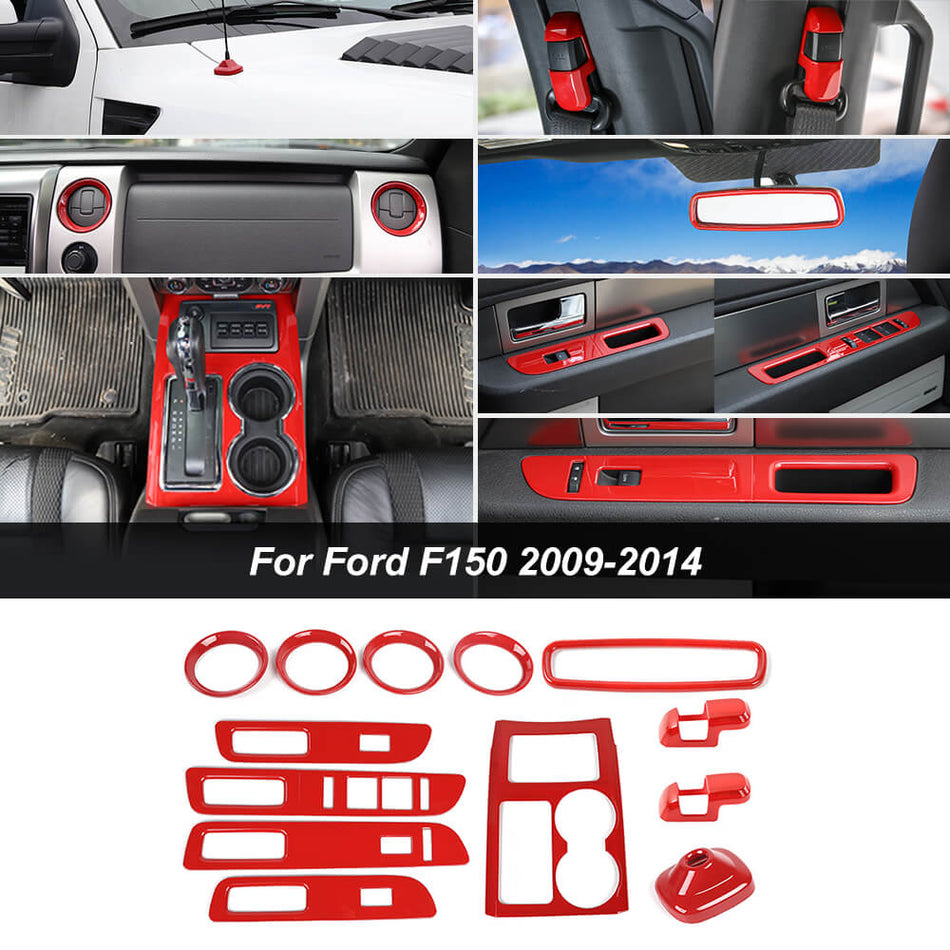 For 2009-2014 Ford F150 Raptor Interior Decoration Kit Gear Shifter Panel Air Vent Cover Trim