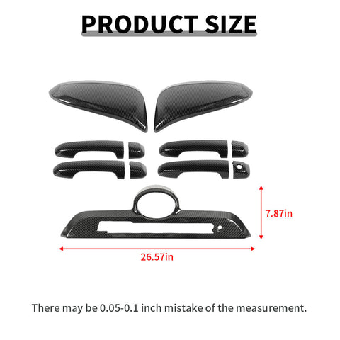 For 2017-2023 4Runner Rearview Mirror Shell & Door Handle & Tailgate Guard Cover Kit