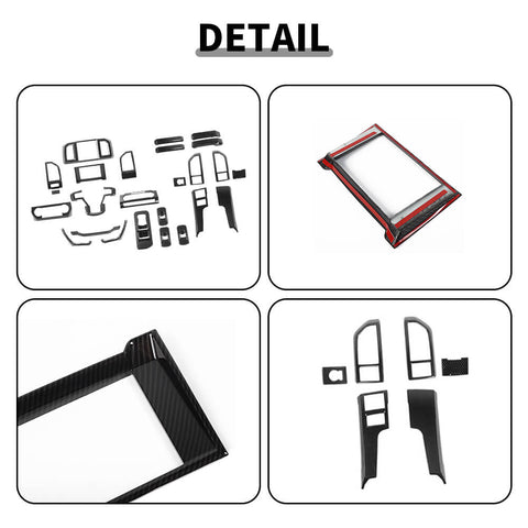 For 2015-2020 Ford F150 25x Inner Center Dash Panel Interior Trim Kit Carbon Fiber