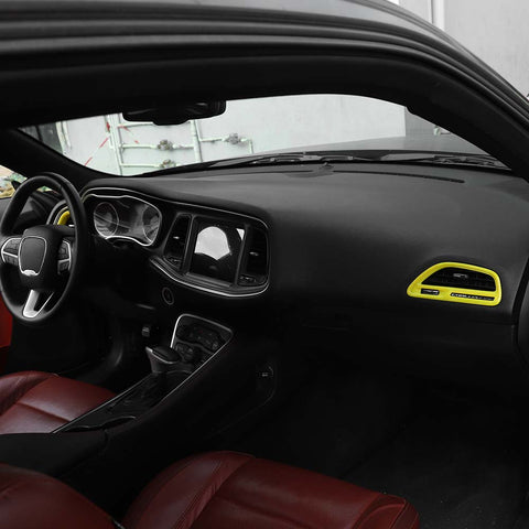 18 x Car Interior Decoration Trim Cover Kits For Dodge Challenger 2015+ Yellow Accessories | CheroCar