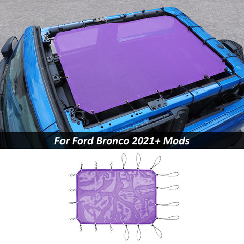 For 2021+ Ford Bronco 2-Door Top Sunshade Mesh Anti-UV Blocker Protection