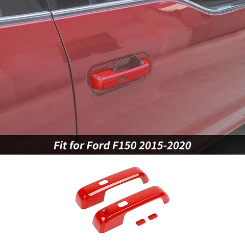 Black Door Handle Covers WITH Smartkey For Ford F150 2015-2020 Accessories | CheroCar