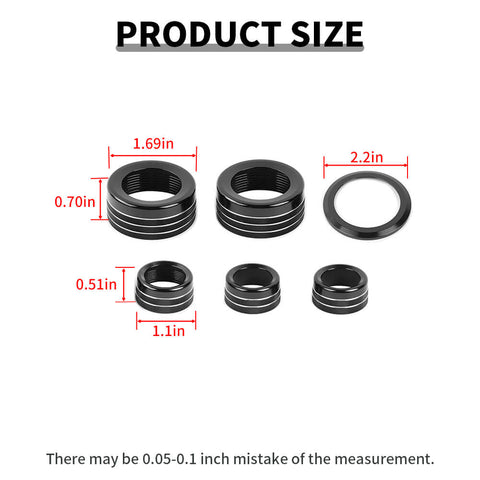 For 2024+ Chevy Colorado Center Console 4WD AC Knob Adjust Ring Trim Cover