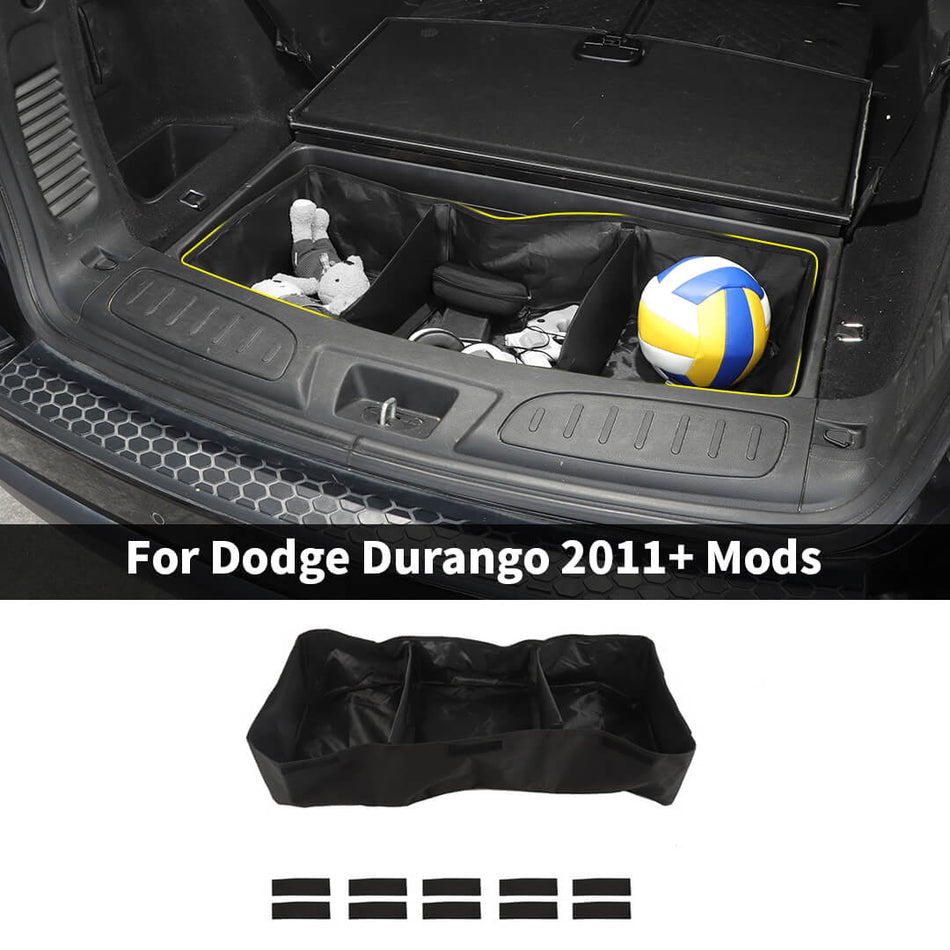 For 2011+ Dodge Durango Interior Rear Trunk Folding Storage Box Organizer Accessories
