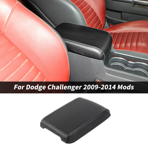 For 2009-2014 Dodge Challenger Leather Center Console Armrest Box Panel Trim Cover