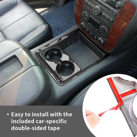 For 2007-2013 Chevy Avalanche/Tahoe/Suburban/GMC-YUKON/SIERRA Center Console Front Water Cup Holder Frame Decor Cover Trim Bezel