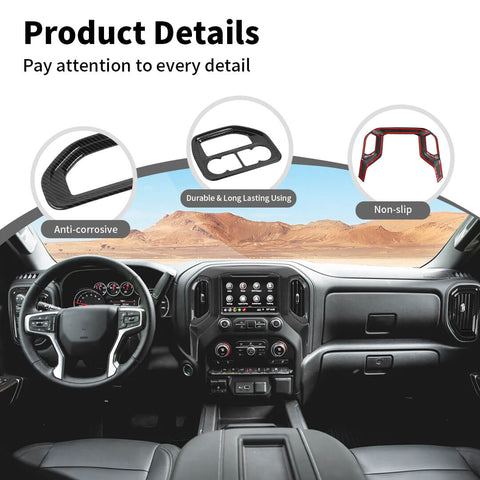 For 2019-2021 Chevy Silverado/ GMC-SIERRA Inner Center Console Dashboard Air Vent Trim Cover Kit