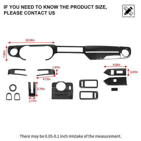 For 2010-2013 Ford Mustang Interior Center Console Trim Cover Kit