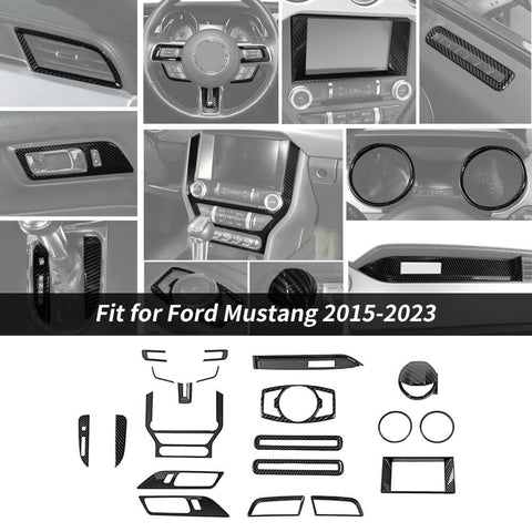 For 2015-2023 Ford Mustang 20x Interior Full Set Decoration Trim Cover