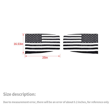 For 2014+ Chevy Colorado Rear Side Window Decal Sticker US Flag