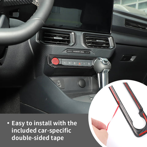 For 2024+ Ford Mustang Interior Center Console Air Conditioning Control Panel Decal Trim Cover