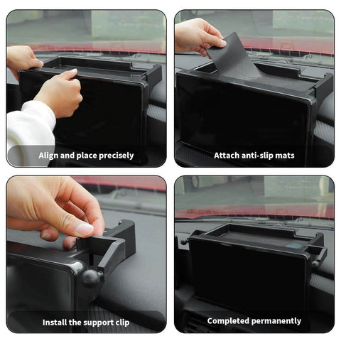 For 2024+ Ford Mustang Behind Center Console Dashboard Storage Box Phone Holder Organizer