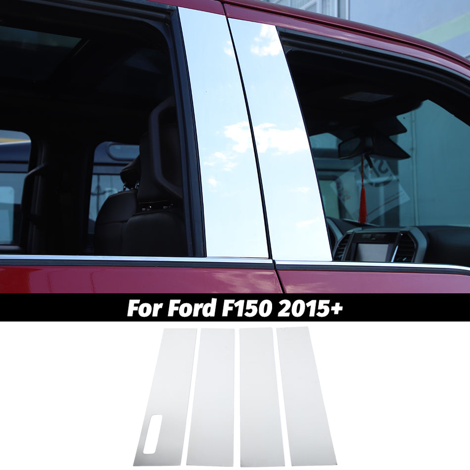 For 2015+ Ford F150 Stainless Steel Window Pillar Strip Trim