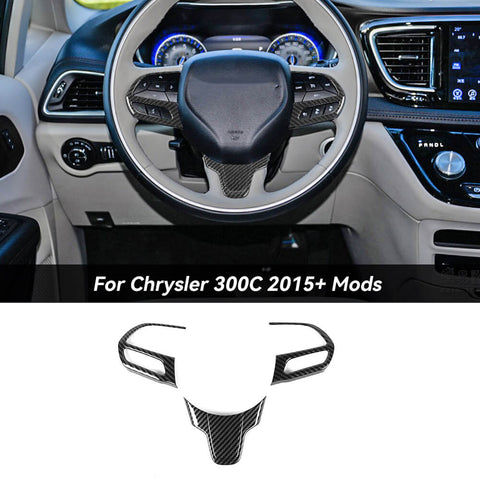 For 2015+ Chrysler 300C Interior Steering Wheel Cover Trim Bezel
