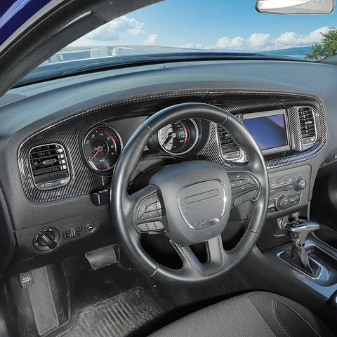 For 2015+ Dodge Charger Center Console Steering Wheel Dash Panel Cover Trim