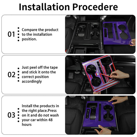 For 2021+ Ford F150 31 x Inner Center Console & Car Door Cover Trim Kit 4 Door Purple