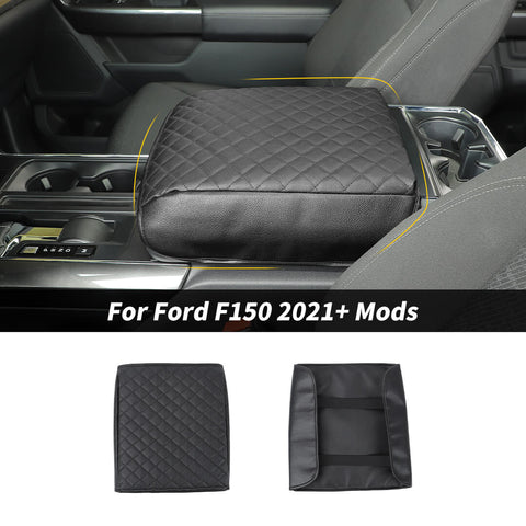 For 2021+ Ford F150 Leather Center Console Armrest Box Pad Cover Protector