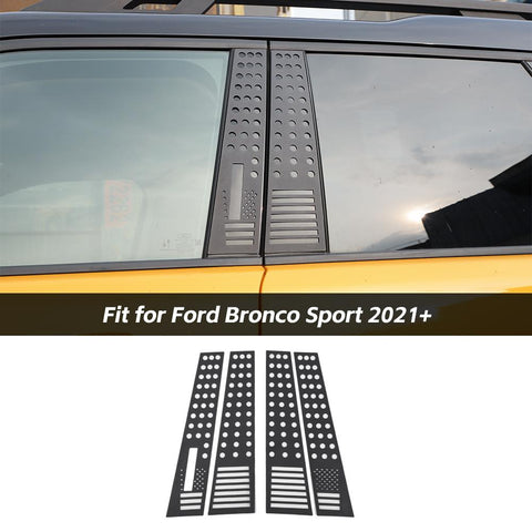 4 x Window Pillar Posts Strip Door Trim For Ford Bronco Sport 2021+ Accessories | CheroCar