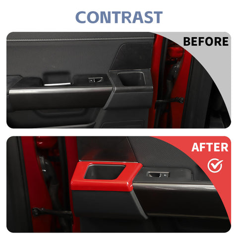 For 2021+ Ford F150 Rear Door Storage Compartment Trim Cover Decor Bezel