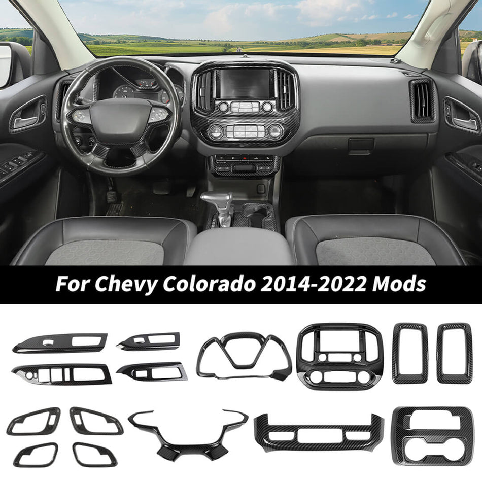For 2014-2022 Chevy Colorado Interior Center Console Dash Cover Trim Kit (15 pcs)