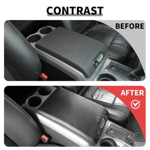 For 2009-2014 Ford F150 Center Armrest Box Cover Leather Pad Mats Trim