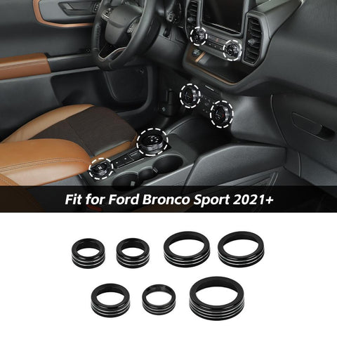 Headlight/Four-Wheel Drive/Radio Switch Knob Trim For Ford Bronco Sport 2021+ Accessories | CheroCar