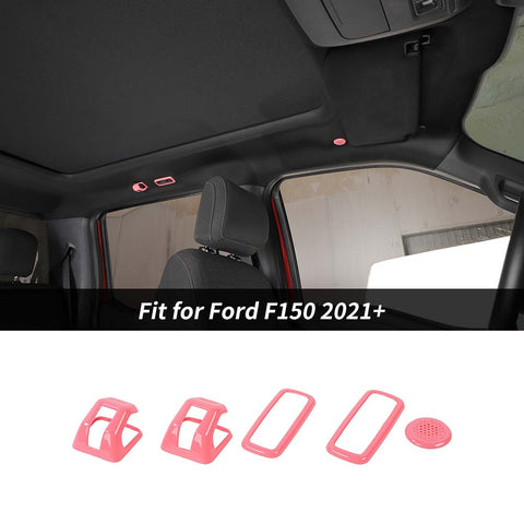 5x Roof Hook & Reading Light Cover Trim Decoration Kit For Ford F150 2021+ Accessories | CheroCar